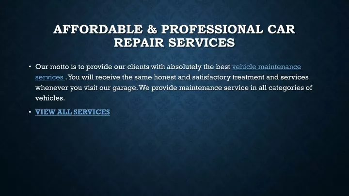 affordable professional car repair services