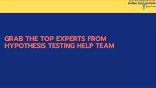 Grab the top experts from Hypothesis Testing Help team