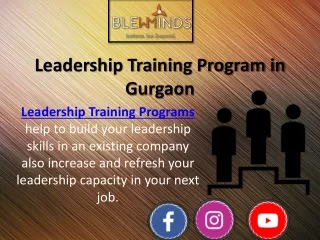 Leadership Training Program in Gurgaon | BlewMinds