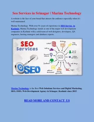 Seo Services Srinagar in Srinagar | Marina Technology