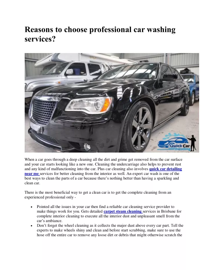 reasons to choose professional car washing