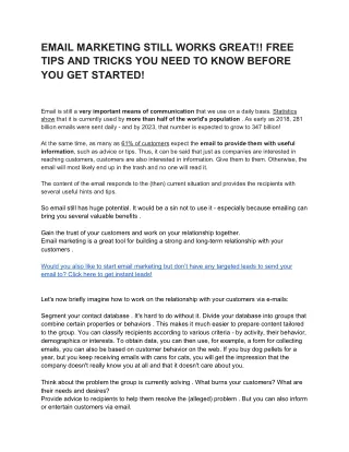 email marketing still works great free tips