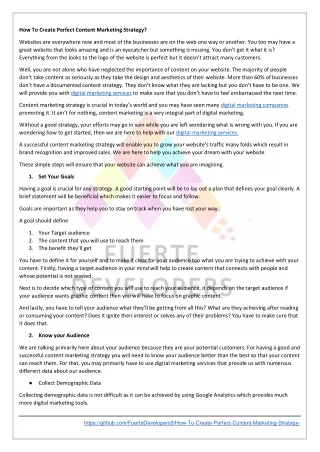 how to create perfect content marketing strategy