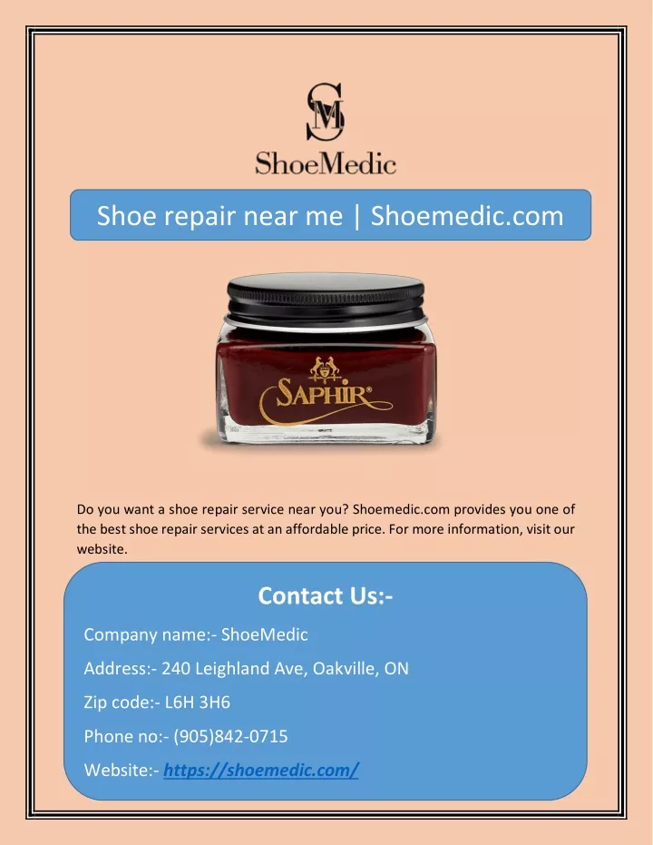 shoe repair near me shoemedic com