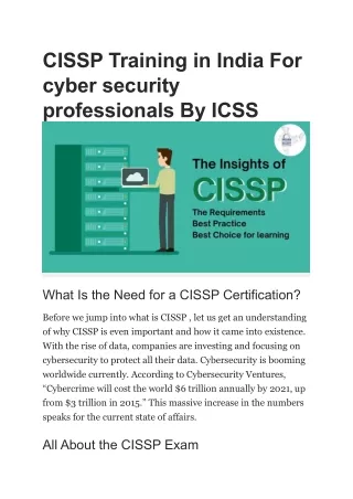 cissp training in india for cyber security