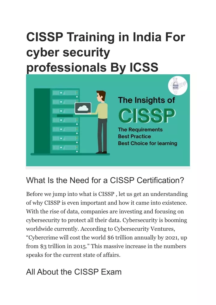 cissp training in india for cyber security