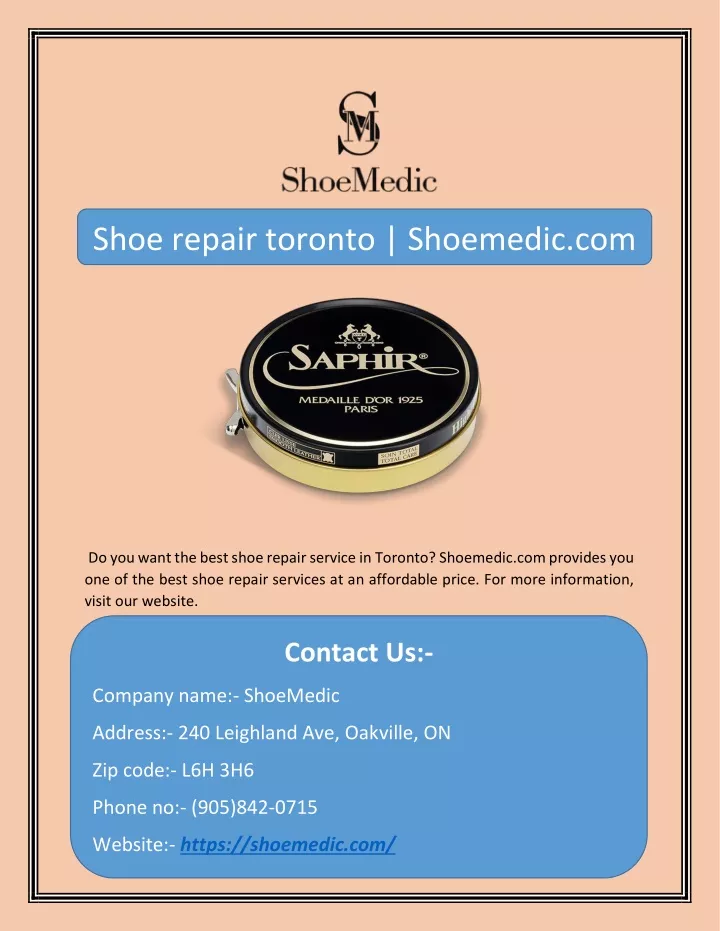 shoe repair toronto shoemedic com