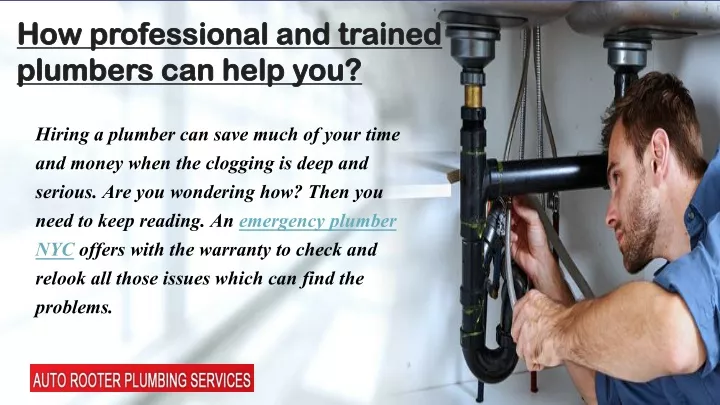 how professional and trained plumbers can help you