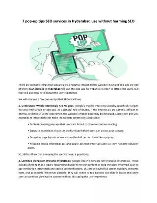 7 pop up tips seo services in hyderabad