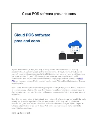 cloud pos software pros and cons