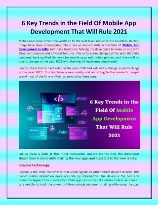 6 key trends in the field of mobile
