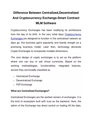 difference between centralized decentralized
