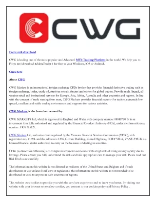forex mt4 download cwg is leading one of the most