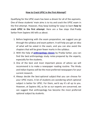 how to crack upsc in the first attempt