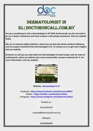 dermatologist dermatologist in kl doctoroncall