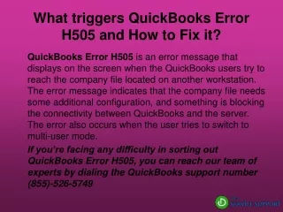 What triggers QuickBooks Error H505 and How to Fix it?