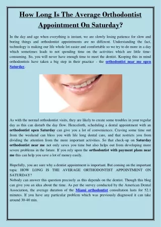 how long is the average orthodontist appointment