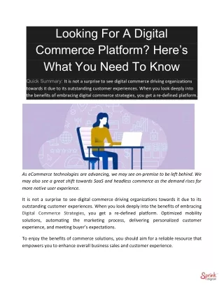 looking for a digital commerce platform here