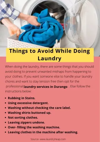 Things to Avoid While Doing Laundry