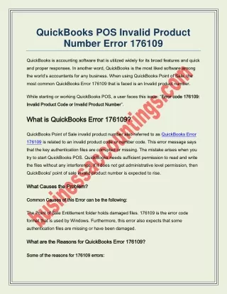 quickbooks pos invalid product number error 176109