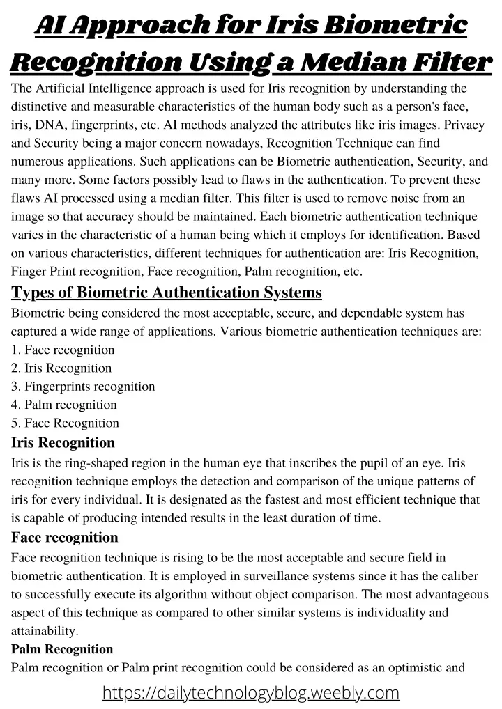 ai approach for iris biometric recognition using