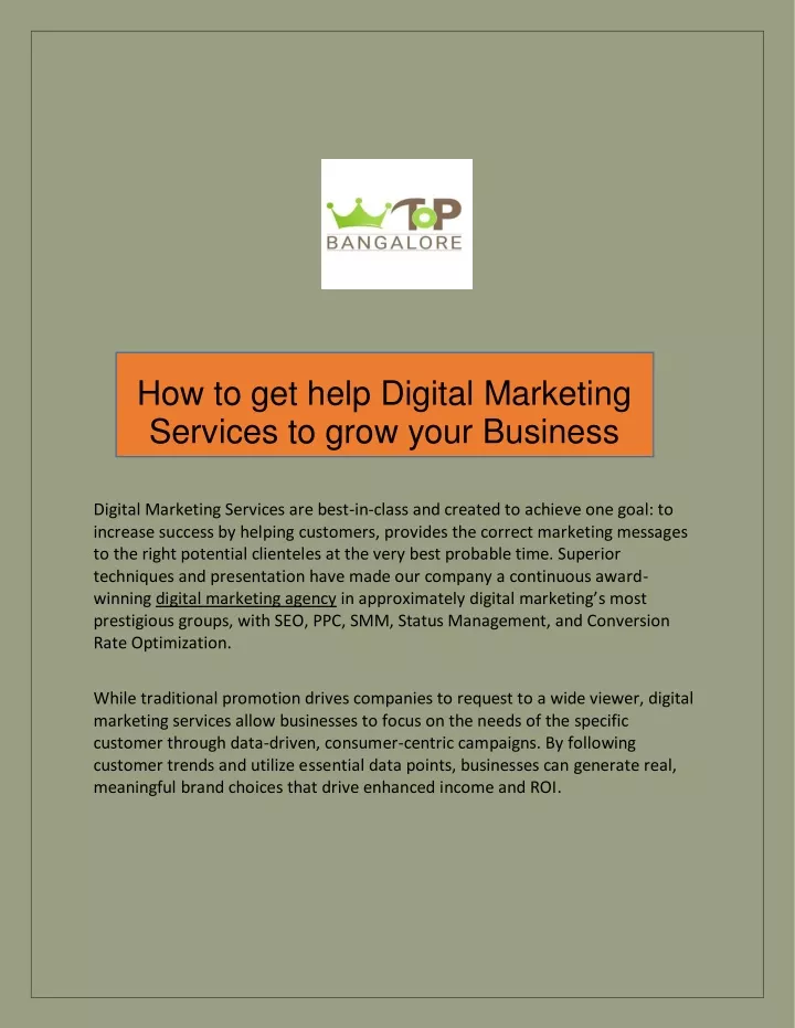 how to get help digital marketing services
