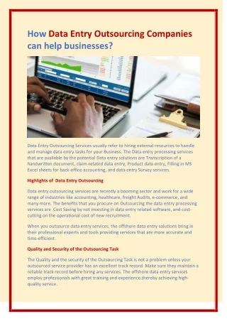 how data entry outsourcing companies can help