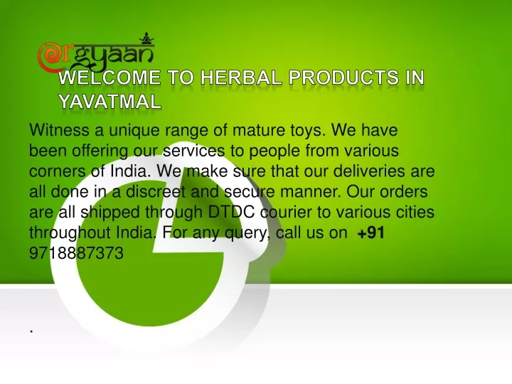 w elcome t o herbal products in yavatmal