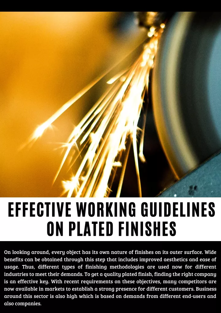 effective working guidelines on plated finishes