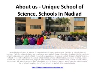 about us unique school of science schools in nadiad