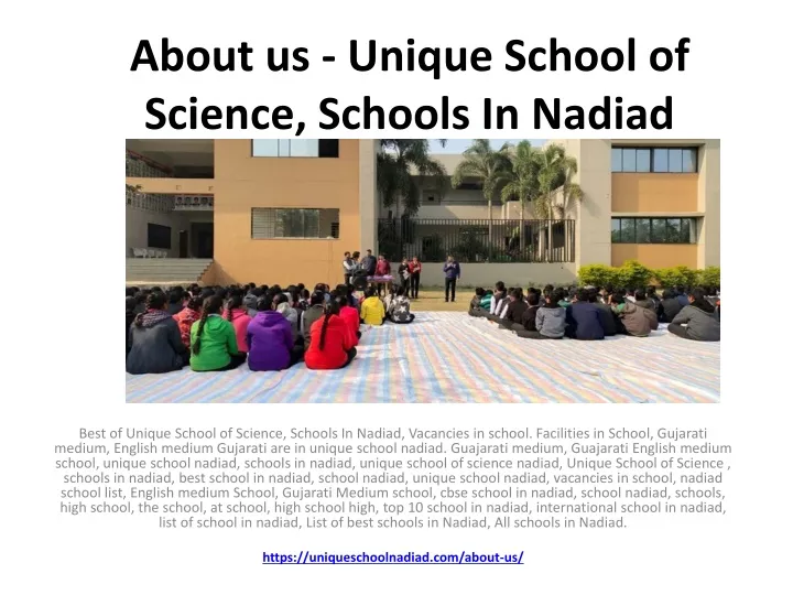 about us unique school of science schools in nadiad