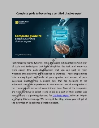 complete guide to becoming a certified chatbot