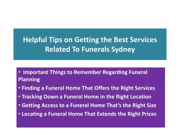 helpful tips on getting the best services related to funerals sydney