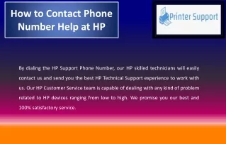 How to Contact Phone Number Help at HP