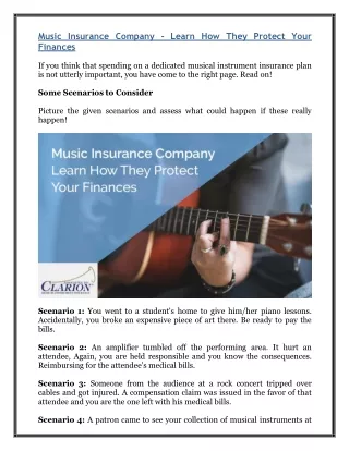 music insurance company learn how they protect