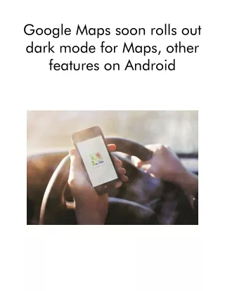 google maps soon rolls out dark mode for maps
