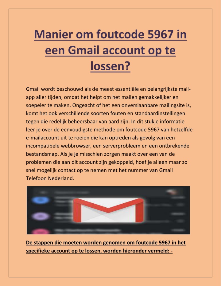 manier om foutcode 5967 in een gmail account