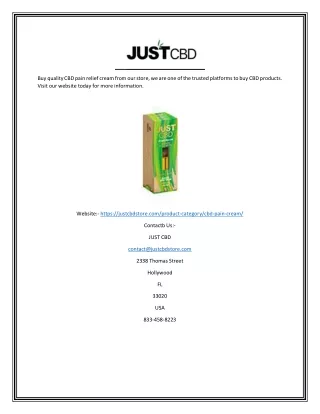buy quality cbd pain relief cream from our store