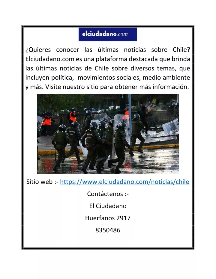 quieres conocer las ltimas noticias sobre chile