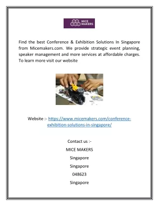 Conference & Exhibition Solutions In Singa | Micemakers.compore