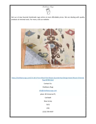get our al new soumak handmade rugs online