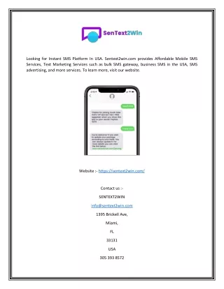 looking for instant sms platform