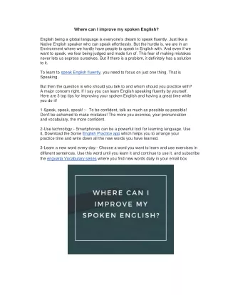where can i improve my spoken english english