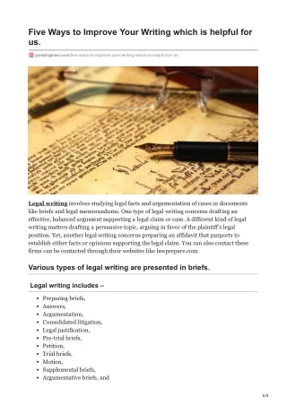 five ways to improve your writing which