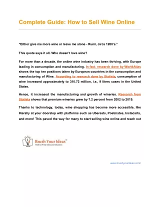 complete guide how to sell wine online