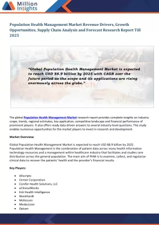 population health management market revenue
