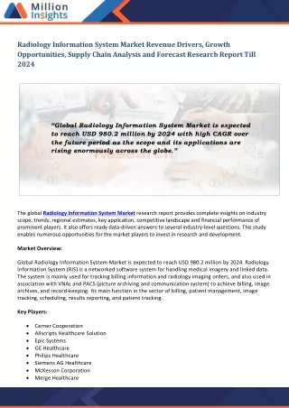 radiology information system market revenue
