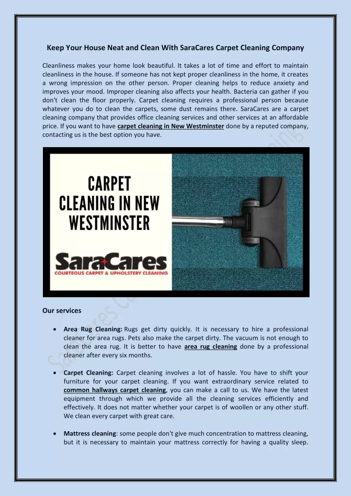 keep your house neat and clean with saracares