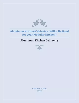Aluminium Kitchen Cabinets - Ofiano