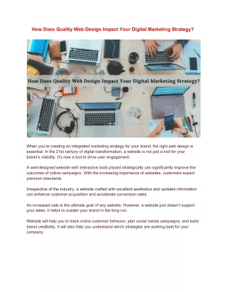 how does quality web design impact your digital